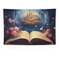 thumbnail image 5 of Creowell Fantasy Tapestry, Magic Book Tapestry, Reading Tapestry, Art Floral Book Tapestry for Bedroom Living Room Decorative Wall Hanging (60x40 Inch) 60x40in, 5 of 7