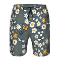 thumbnail image 3 of Goofa Flowers and Bee Printed Mens Swim Trunks Summer Quick Dry Short Beach Swimwear Bathing Suits-XX-Large, 3 of 9