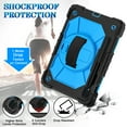 thumbnail image 7 of Kids 3-layer Design Case for Samsung Galaxy Tab S8 2022, with Pencil Holder 360 Rotating Kickstand Hand-strap/ Shoulder Strap Heavy Duty Protective Tablet Cover for Tab S7 2020 11 inch (Blue Black), 7 of 7