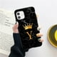 thumbnail image 1 of Funda de teléfono de moda con letras de corona de mármol negro de silicona suave para iPhone 11 12 Pro Max 12 Mini funda a prueba de golpes funda trasera de TPU suave Tan Jianjun unisex, 1 of 2