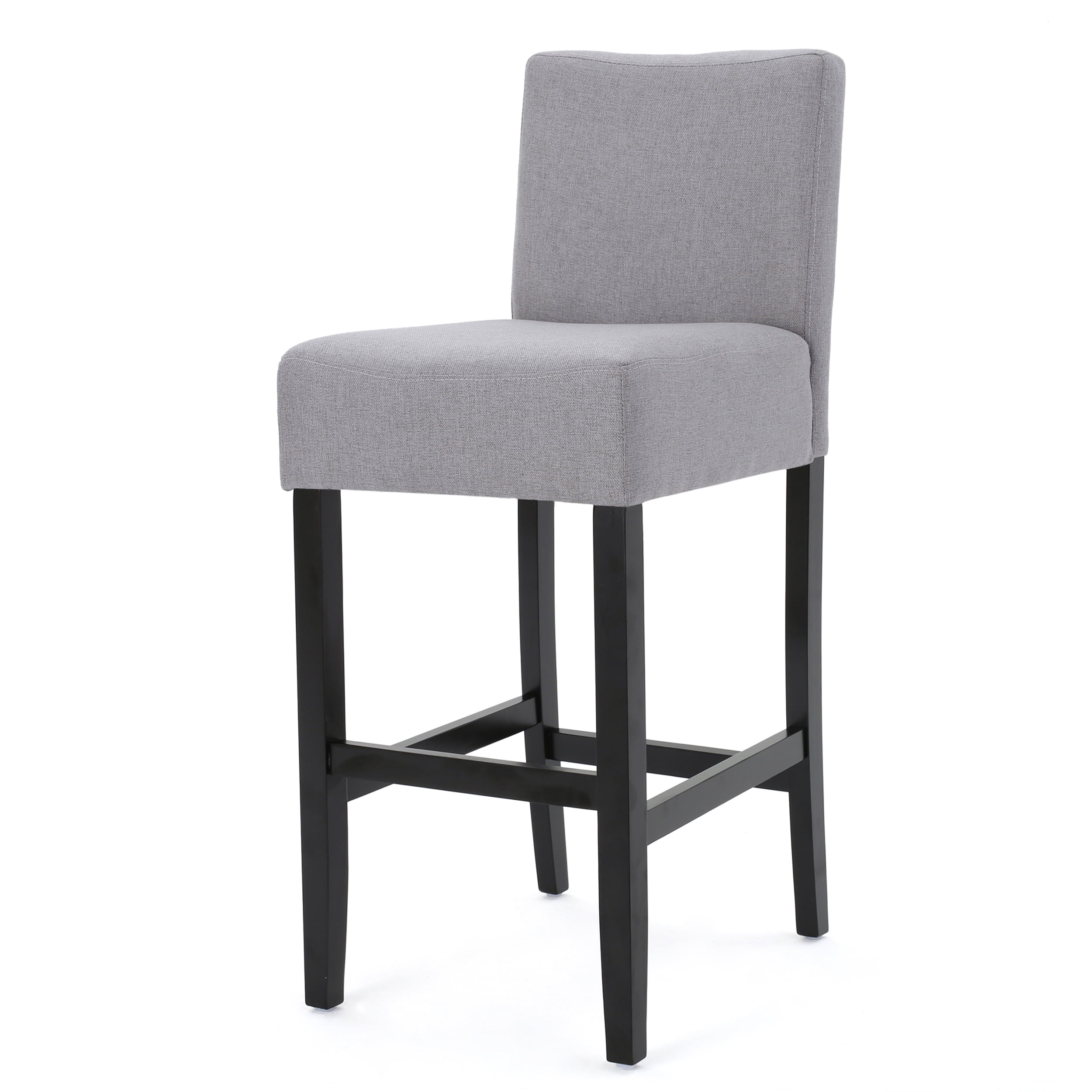 Noble House Lindsey Modern Contemporary 29.5" Fabric Bar Stools, Set of 2, Light Grey