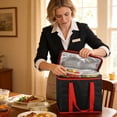 thumbnail image 3 of Insulated Reusable Food Bag - Large Non-Woven Lunch Cooler with Long Handles for Hot/Cold Transport, 3 of 4