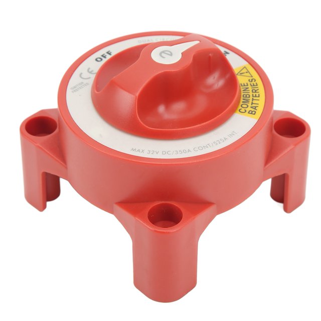 Battery Disconnect Switch , 350A Battery Isolator Switch Waterproof 4 Studs Knob On Off Switch For Marine Boat RV