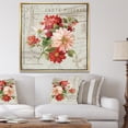thumbnail image 3 of Fleurs Rouges Peintes sur Carte Postale Vintage II - Toile Encadrée de Ferme, 3 of 3