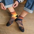 thumbnail image 3 of Pofeuu Sunset Dancing Dolphin Print 30cm Socks, Adult Running Hiking Socks for Youth and Adult, 3 of 7