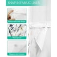 thumbnail image 3 of No Hook Shower Curtains with Snap in Liner, Rustic Botanical Leaves Waterproof Fabric Shower Curtain, Spring Wildflowers Floral Double Layers & See-Through Top Window Bathroom Curtains 72''x96'', 3 of 6