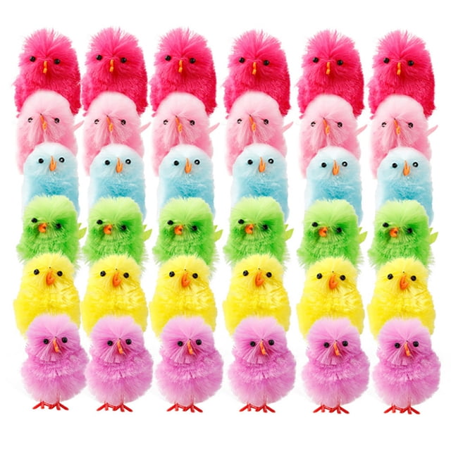 Pollo de decoración de Pascua 36 piezas de 4 cm de alto color mixto - 36 piezas de color mixto