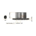 thumbnail image 2 of Uxcell 06B Roller Chain Sprocket 17T Pitch 3/8" 25mm Bore A3 Carbon Steel Motor Drive Gear, 2 of 6