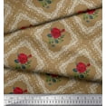thumbnail image 2 of Soimoi Poly Georgette Fabric Check,Leaves & Rose Floral Printed Craft Fabric by The Yard 52 Inch Wide, 2 of 3