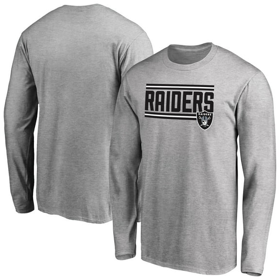 Men's Ash Las Vegas Raiders Iconic Collection On Side Stripe Long Sleeve T-Shirt
