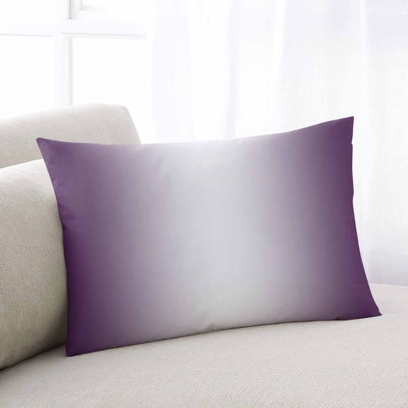 Dark Purple Ombre Throw Pillow Covers, Purple White Gradient Modern Abstract Art Soft Breathable Pillow Cases with Zipper for Sleeping, King Size Pillowcases for Couch Bed Sofa Chair 20x36 Inches