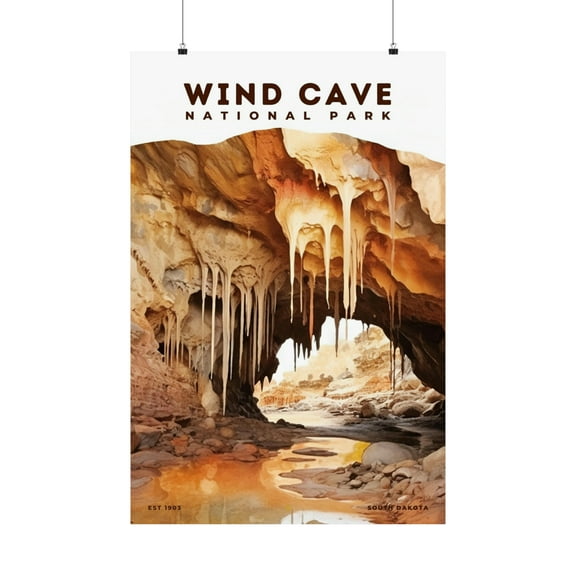 ELNEIT - Wind Cave National Park Poster, Unframed Matte Paper, S08