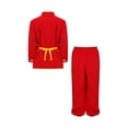 thumbnail image 2 of ranrann Kids Boys Kung Fu Uniform Set Traditional Chinese Embroidered Tai Chi Wing Chun Suit Sport Red 130, 2 of 7
