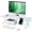 PLUS+Holder - White, variant on Computer Monitor Stand Riser for Desk,4.4-5.7 Inches Freely Height Adjustable with Cellphone Holder,Multi-Purpose Desktop Organizer Monitor Stands Riser for Computer,Laptop,Printer,TV