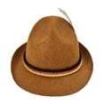 thumbnail image 2 of Bavarian Oktoberfest Hat For Men Wool Felt Fedora With Feather Adult Traditional German Tyrolean Beer Festival Headwear,Brown(Brown), 2 of 4