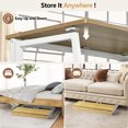 thumbnail image 4 of Homycasa Foldable Oak Home Office Desk with MDF Top, 4 of 6