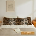 thumbnail image 2 of XeGe 20x54 Fluffy Body Pillow Cover, Tiger Print Plush Fuzzy Faux Fur Body Pillowcase with Zipper, Rectangular Shaggy Furry Long Pillow Cover for Pregnant Women Side Sleeper, Tiger Print Brown, 2 of 7