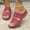 Red, variant on Women's Cutout Wedge Slide Sandals, Open Toe Slip-on Shoes, Casual Summer Heeled Slippers for Daily Wear Red 36