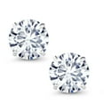 thumbnail image 2 of Gem Stone King 14K White Gold White Moissanite Stud Earrings for Women Men (2.40 Cttw, Gemstone Birthstone, Round 7MM), 2 of 5