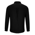 thumbnail image 5 of Mens Shirts Under $10 Long Sleeve Button Down Pullover Solid Color Button Long Sleeve Turndown Collar Blouse Shirt, 5 of 6