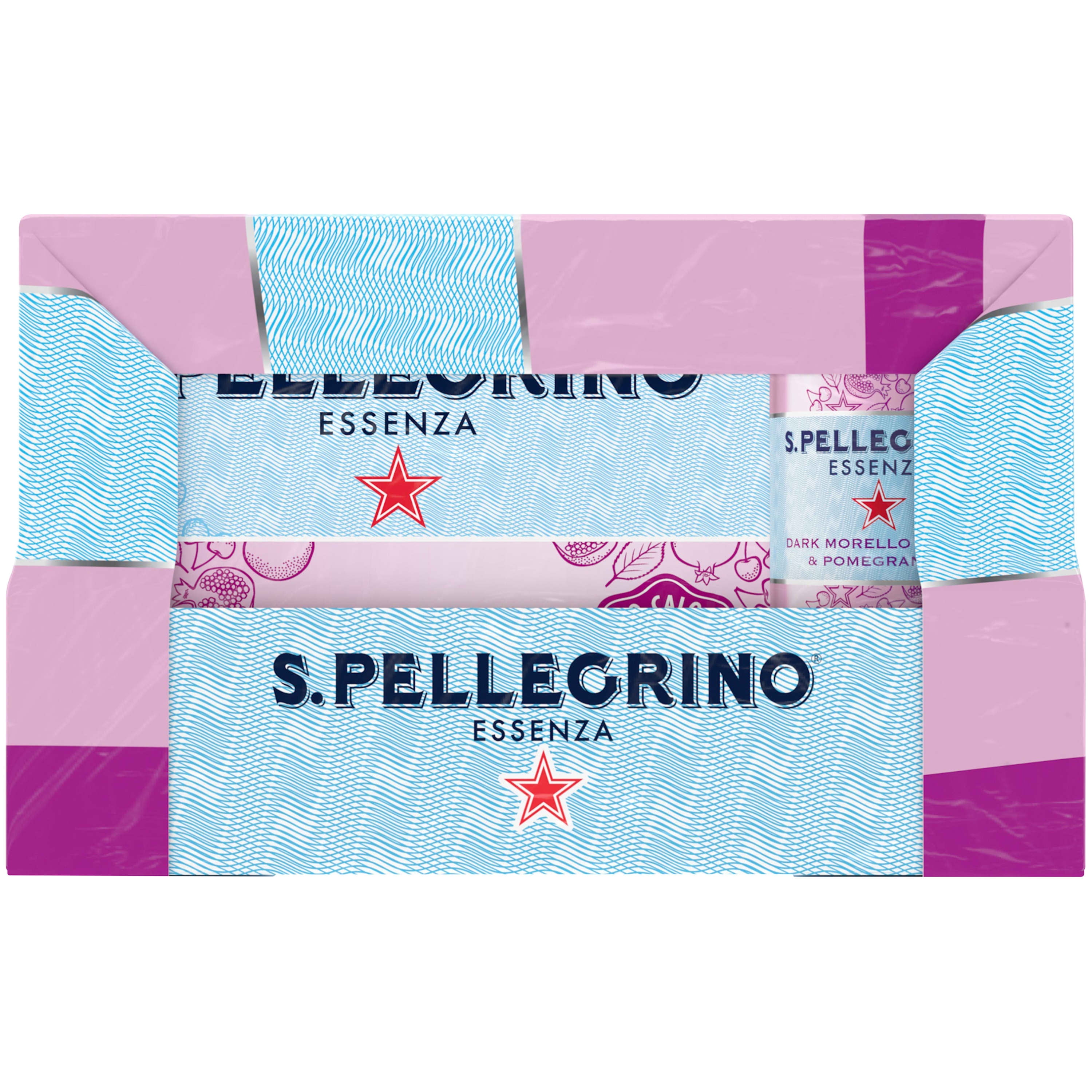 S.Pellegrino Essenza Dark Morello Cherry and Pomegranate Flavored Mineral Water with Natural CO2 Added, 267.6 fl oz - 1