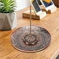 thumbnail image 3 of M Buder Quemador de Incienso de Aleación Atrapacenizas Estatua de Flor Plato Incensario con 9 Agujeros para Varillas Decoración de Hogar Centro de Mesa Relajante Meditación Yoga 9.7 cm / 3.8 inches, 3 of 9