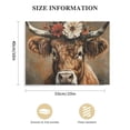 thumbnail image 3 of JRXY Coastal Boho Farmhouse Highland Cow Flower Canvas Wall Art - Rustic Country Landscape Longhorn Animal Painting for Living Room Bedroom Kitchen Decor - Floral Artwork Poster 20x16in, 3 of 6