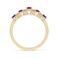 thumbnail image 2 of ANGARA Natural Five Stone 1 ct Amethyst and Diamond Wedding Ring in 14K Yellow Gold for Women (Size-5x3mm) | February Birthstone, Birthday, Anniversary, Jewelry Gift for Women | Natural Amethyst Ring, 2 of 8