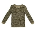 thumbnail image 3 of Milkberry Soft Bamboo Pajamas Infant Pajama Set Girls in Brown Dark Leopard Pattern - Size 18 Months, 3 of 7