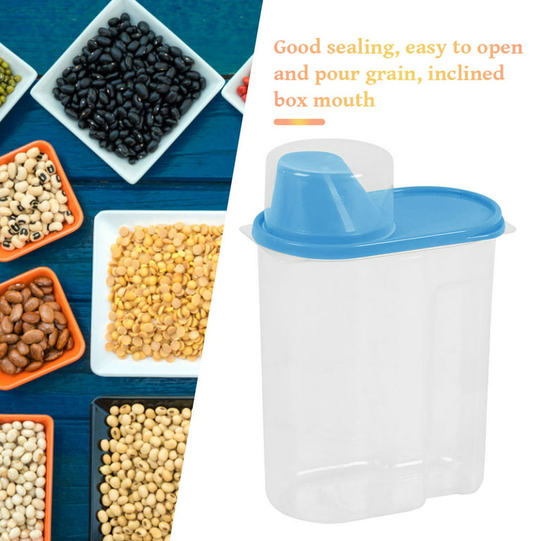 Food Storage Container with Pour Lid, Kitchen Food Sealed Jar, Rice, Corn, Cereal Keeper, Airtight Design + Measuring Cup + Pour Spout, Size: 2.5