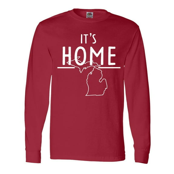 Inktastic It's Home- State of Michigan Outline Long Sleeve T-Shirt