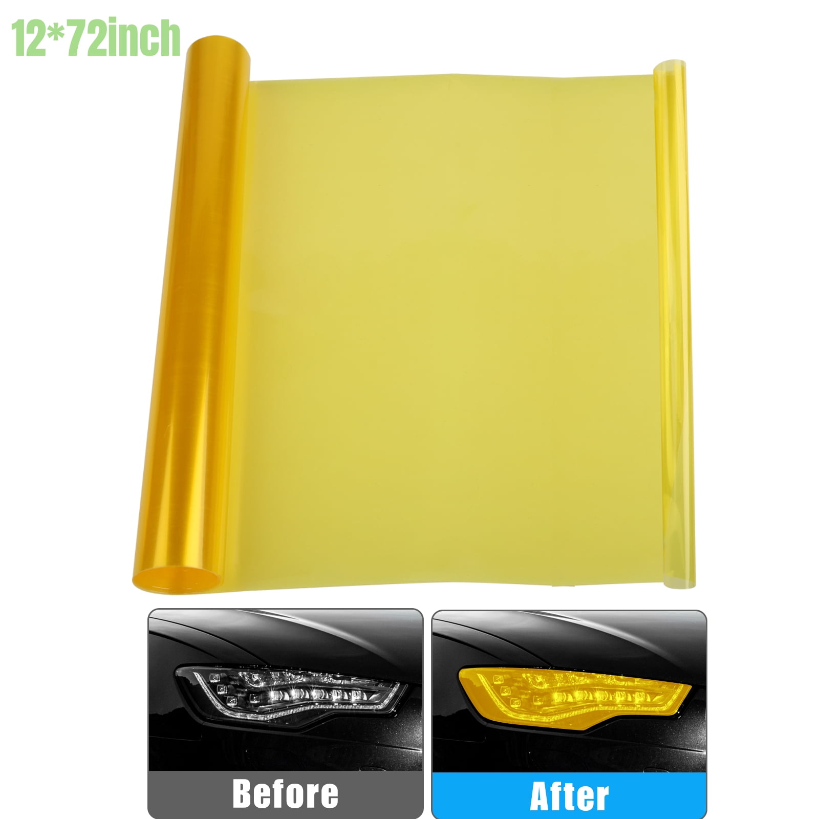 Lingsida 12 x 72inch Vinyl Film Sticker, Self Adhesive Car Light