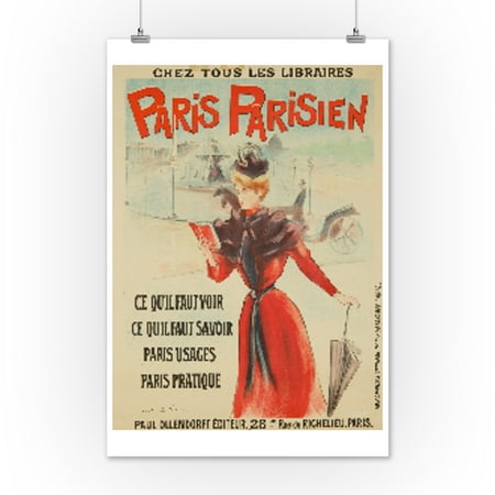Paris Parisienne Vintage Poster (artist: Lucas) France c. 1897 (12x18 Art Print, Wall Decor Travel Poster)