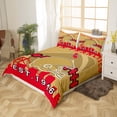 thumbnail image 3 of Football Duvet Cover Queen,Football Bedding Set ,American Football Comforter Cover,Football City Bed Sets with 2 Pillow Shams,Red Yellow(San Francisco), 3 of 5