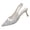 Silver, variant on Women's Slingback Kitten Heel Pumps Pointed Toe Mesh Embroidered Dress Shoes