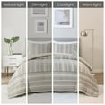 thumbnail image 3 of Kent 3 Piece Striped Herringbone Oversized Comforter Set, 3 of 9