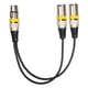thumbnail image 5 of Cable divisor de micrófono balanceado de 1 XLR hembra a 2 XLR macho de alta resistencia en Y Amarillo, 5 of 9