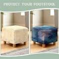 thumbnail image 6 of SCRAWLGOD Dark Blue Marble Print Ottoman Slipcover, Anti Slip Square Footstool Cushion with Elastic Bottom Thick Foot Stool Protection Universal Fit for Most Footrest Sofa, 6 of 7
