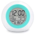 thumbnail image 1 of Reloj despertador digital para niños, luz nocturna de 7 colores, función de repetición, detección de temperatura para niños pequeños, niños y niñas, estudiantes para despertar en el dormitorio, junto, 1 of 8