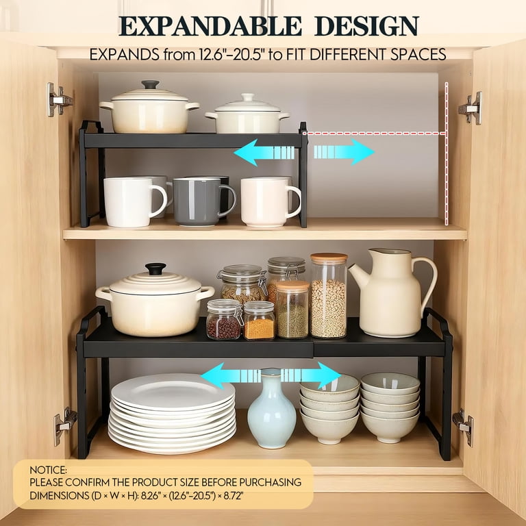 TAIMASI 2-Pack Expandable Cabinet Organizer Shelves photo 4