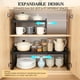 thumbnail image 4 of Paquete de 2 Estantes Organizadores de Gabinete Expandibles, Almacenamiento Apilable para Encimera de Cocina y Despensa, Estante de Alacena Ajustable, Longitud 20.5", 4 of 8