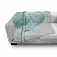 thumbnail image 2 of Nature Art Soft Flannel Fleece Throw Blanket, Save Water Message Awareness Lakes Waves Environmental Slogan, Cozy Plush for Indoor and Outdoor Use, 50" x 60", Sea Green and Azure Blue, by Ambesonne, 2 of 5