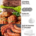 thumbnail image 4 of Electric Meat Grinder 1300 Watt Heavy Duty Sausage Stuffer Mincer w/ Grinding Plate (3mm Fine) Stainless Steel Cutting Blades & Attachment Kit /f Homemade Ground Beef, Burger Patties, Kubbe, 4 of 7