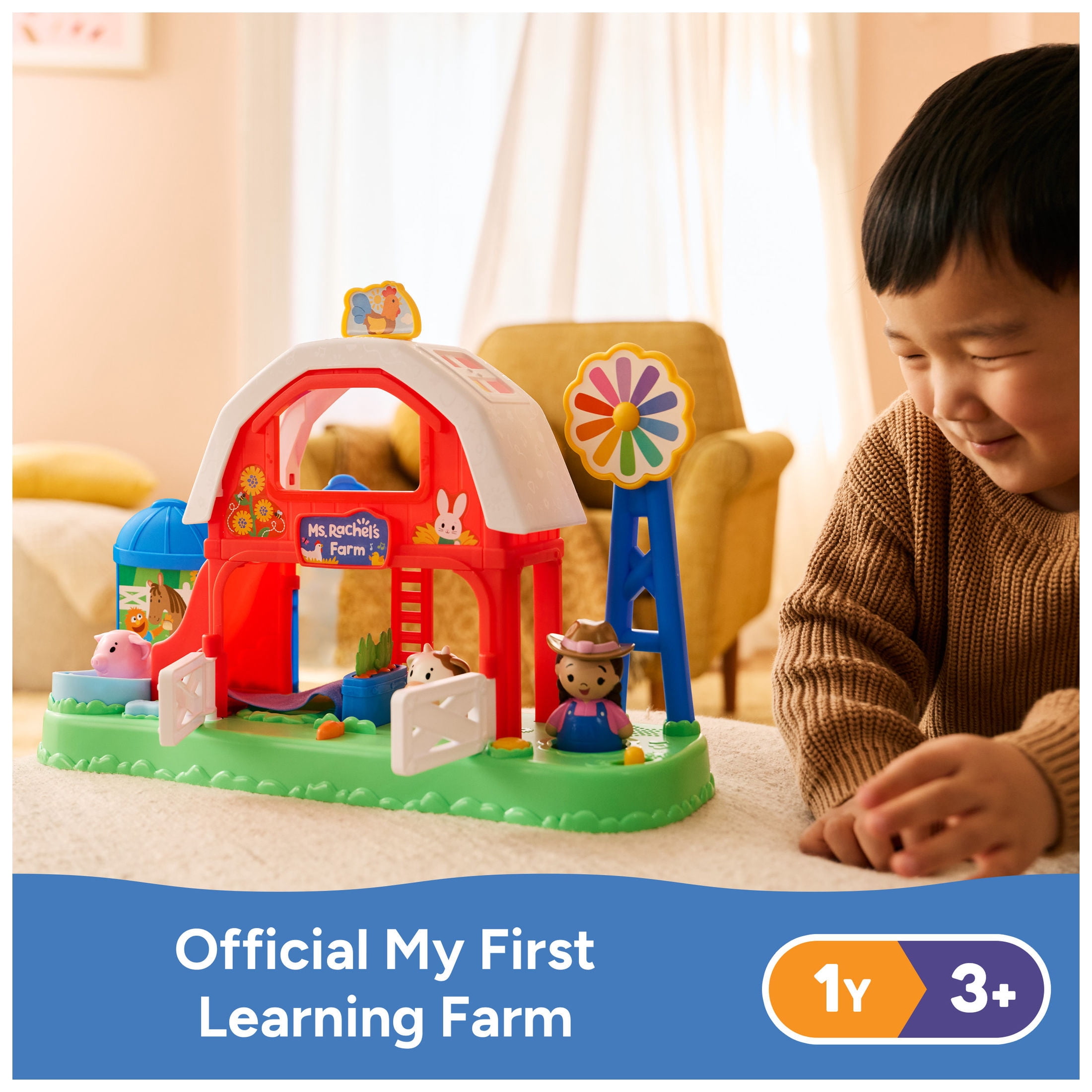 Ms. Rachel Official My First Learning Farm Playset with Songs, Phrases & Animal Figure Toys