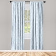 thumbnail image 3 of Ambesonne Leaves Curtains, Blue Aloha Leaf Botanical, Pair of 28"x84", Pale Sky Blue White, 3 of 5