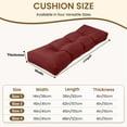 thumbnail image 4 of ROFIELTY Patio Bench Cushion, Thick High-Density Foam Outdoor Seat Pad, Fade-Resistant Rectangular Replacement Cushion for Porch & Deck, Dark Red, 45" x 16", 4 of 6