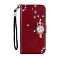 thumbnail image 2 of CCSmaller for Samsung Galaxy A25 5G Wallet Case for Women, Glitter Bling Diamond PU Leather Flip Folio Cover with Card Slot & Wrist Strap Phone Case for Samsung Galaxy A25 5G Owl Red, 2 of 7
