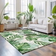 thumbnail image 3 of Area Rugs 3'x5', Summer Botanical Carpet Runner Indoor Outdoor Rugs Home Decor Aesthetic, Green Monstera Palm Leaves Wood Beige Non Slip Mats Washable Accent Rug for Living Room Bedroom, 3 of 8