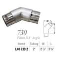 thumbnail image 2 of Lavi 2" Polished Solid Stainless Steel 135 degree Flush Elbow, 2 of 4