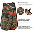 thumbnail image 2 of Yayeee Double Oven Mitt Kitchen Heat Resistant Baking 35" x7" Quilted Glove, Christmas Holly Bows, 2 of 6